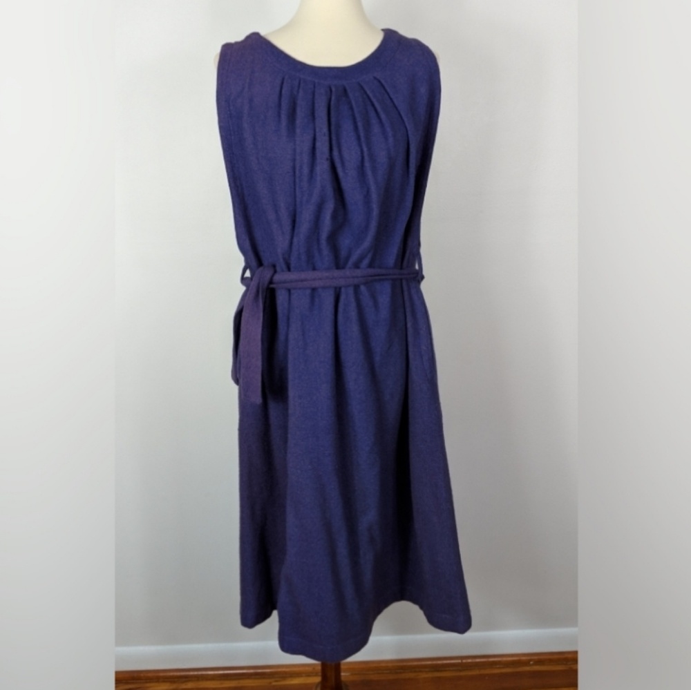 Gudule Paris Vintage Sleeveless Belted Dress Wool